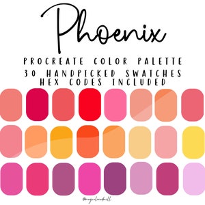 Phoenix Procreate Color Palette: 30 Firey Swatches (Digital Download)