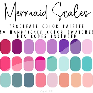 Mermaid Scales Procreate Color Palette | HEX Codes Included | 30 Handpicked Swatches |