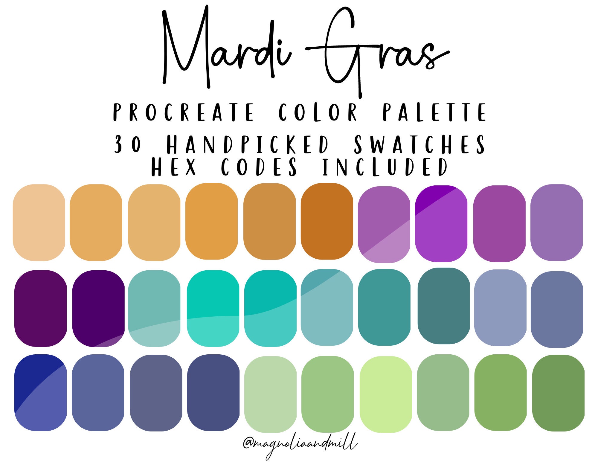mardi gras colors palette
