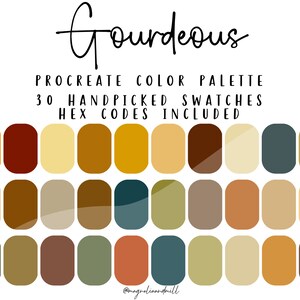 Gourdeous Procreate Color Palette 30 Color Swatches Fall Inspired Color ...