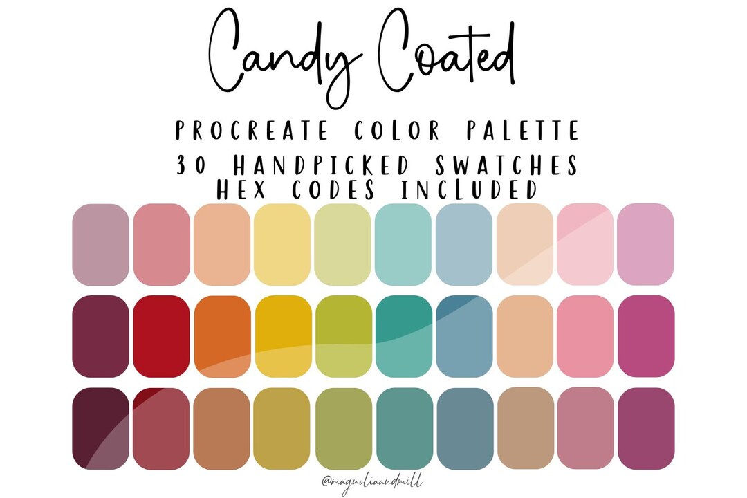 Candy Coated Color Palette: 30 Swatches With HEX Codes (digital ...