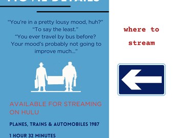 Planes Trains Automobiles, Dinner and a Movie, Movie Night Menu