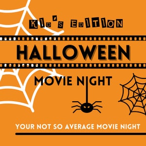 Halloween Movie Night, Family Fun, Kid&#39;s Activity, Themed Party, Family Movie Night, Snacks, Games, Party Ideas, Digital Download
