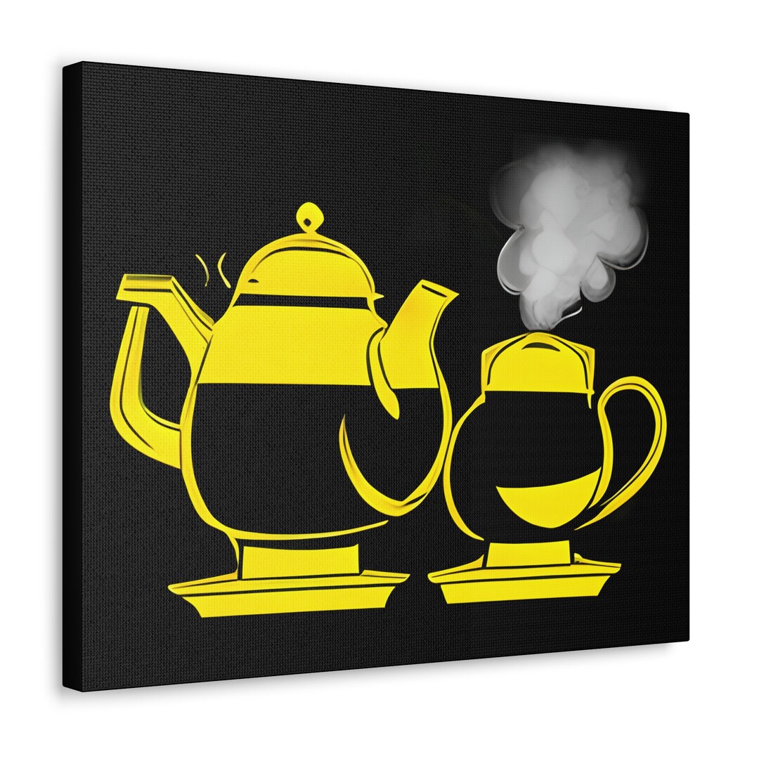 Cute Tea Kettles Canvas Gallery Wraps Etsy