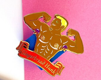 Lebkuchen Hunk - Emaille Pin | Weihnachten Pins | Lebkuchenmann | Weihnachtsgebäck | steinharte Emaille Pins