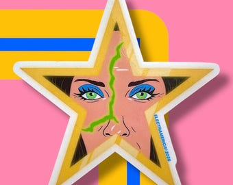 MATRIX STAR - vinylsticker | De stof | Elizabeth schittert | schitter in je leven | horrorkunst | laptopstickers | stickers waterflessen