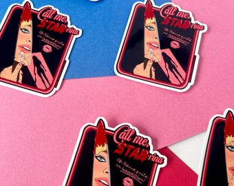STAB-rina - vinylsticker | verschrikking | schreeuw | kort en krachtig | hete meidenhorror | laptopsticker | schreeuwkoningin | slasherfilms | enge films