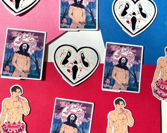 Valloween Screme Sticker Pack - Vinyl Aufkleber | Schrei | Gruselfilm | geistermörder | Valentinstag| Halloween | Grauen | Kuchen | kokett