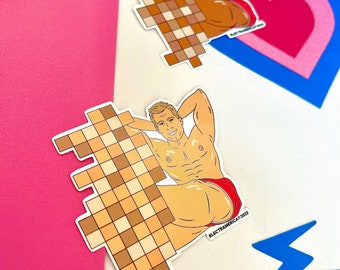 NSWF (Not Stuff With Feet) - vinylsticker | laptopsticker | sticker waterfles | voetfetish | hete jongens | NSFW | Kunst uit de jaren 80
