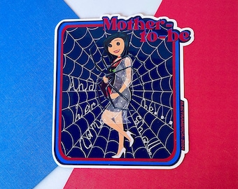 Werdende Mutter - Vinyl Aufkleber | Coraline | Die andere Mutter | wasserkolben aufkleber | Halloween Kunst | gruselige Sticker