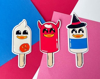 Duck Tales Spooky Pop-trio - vinylsticker | Huey, Dewey en Louie | Halloween-stickers | waterflessticker | Trick or Treat | spookachtige kunst