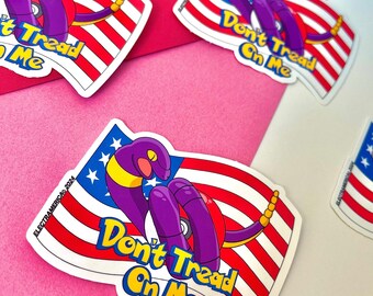 Betreed me niet - vinylsticker | pokemon | Ekans | VS | patriottisch | Amerikaanse vlag | sticker waterfles | laptopsticker | Vlag van Gadsden