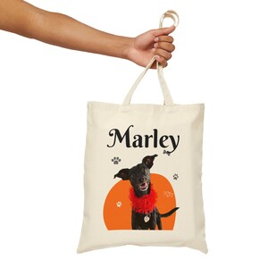 Personalisierte Baumwoll-Canvas-Einkaufstasche für Haustierliebhaber, durchdachtes Geschenk für alle Gelegenheiten, Haustier-Bild-Geschenk, 100% Baumwoll-Canvas, kundenspezifische Haustier-Geschenke