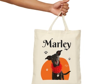 Personalized Cotton Canvas Tote Bag for Pet Lover, Thoughtful Gift for All Occasions, Pet Picture Gift, 100% Cotton Canvas, Custom Pet Gifts