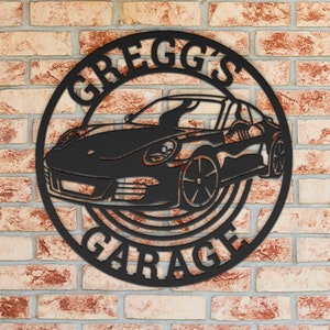 Porsche 911 Metal Garage Sign, Custom Porsche Garage Sign, Man Cave Signage, Anniversary Gift for Husband, Porsche Wall Art, Porsche Art