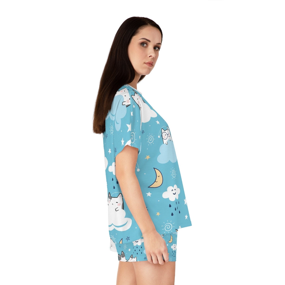 Kawaii Cat Pajamas Set, Women Sleepwear