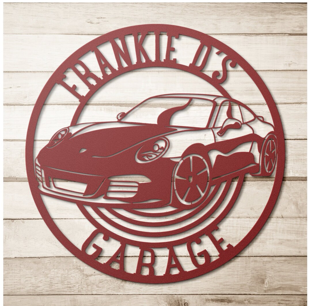 Porsche 911 Metal Garage Sign Custom Porsche Garage Sign Man Etsy