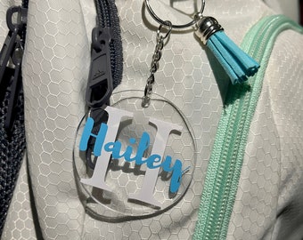 Personalized Acrylic Keychain,Personalized Initial Keychain, Bridesmaid gift, Custom Name Keychain, Key chains for women, Cute Keychains.