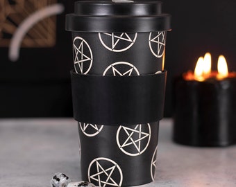 Reusable Travel Mug with Pentagrams Design