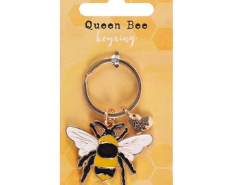 Queen Bee Enamel Keyring