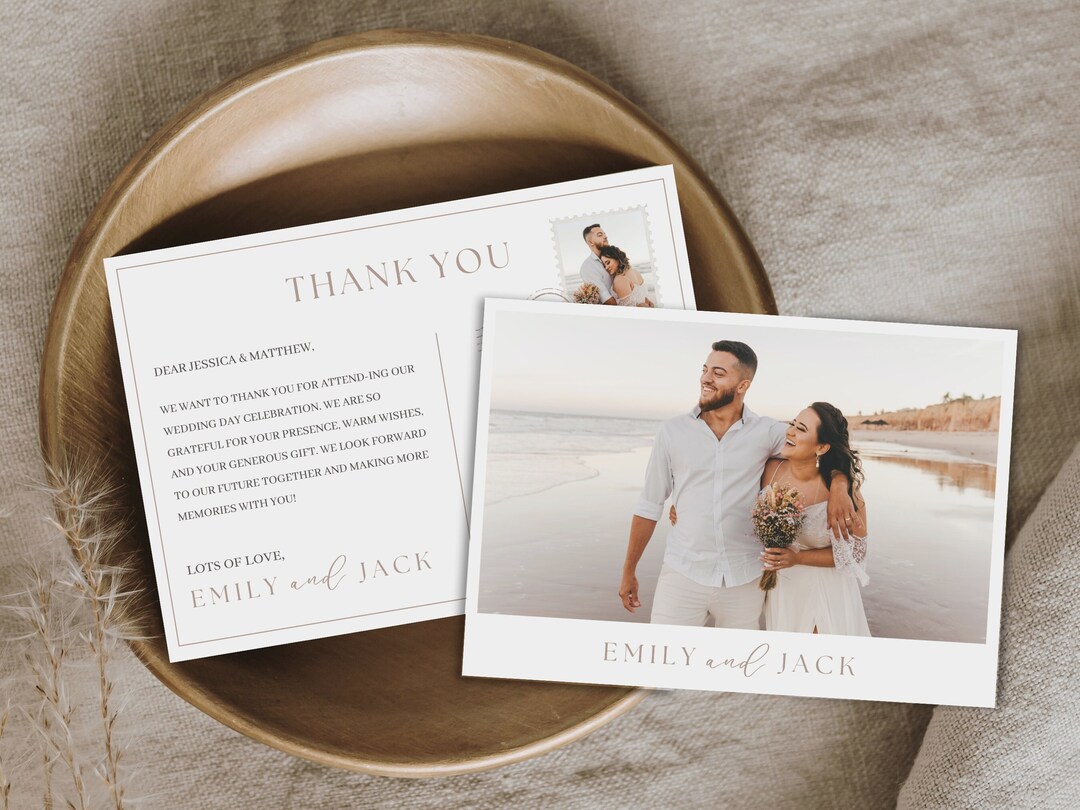 Printable Wedding Thank You Postcard, Thank You Card, Digital Postcard ...