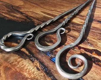 Hand Forged Twisted Hair Stick (6 Variations)