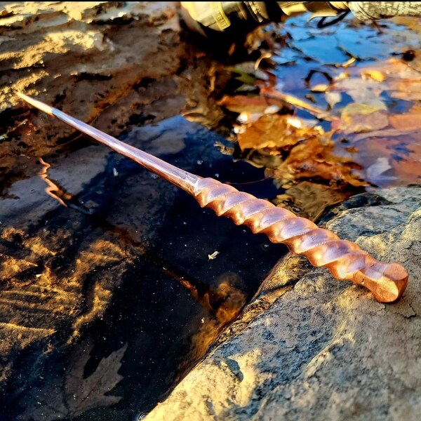 Hand Forged Copper Wand with Twisted Handle