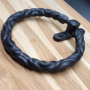 Hand Forged Large Steel Door Knocker with Twist