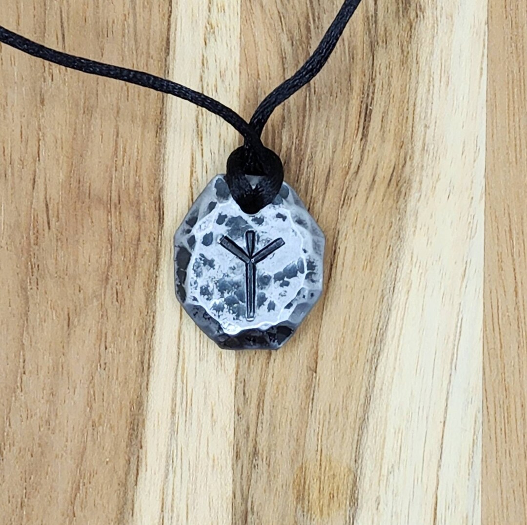 Hammered Texture Steel Rune Pendant (your Choice of Rune) - Etsy