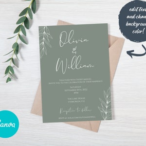 Wedding Invitation Canva Template, Canva Wedding Invitation Template, Simple Wedding Invitation Template, Modern Simple Wedding Invitation