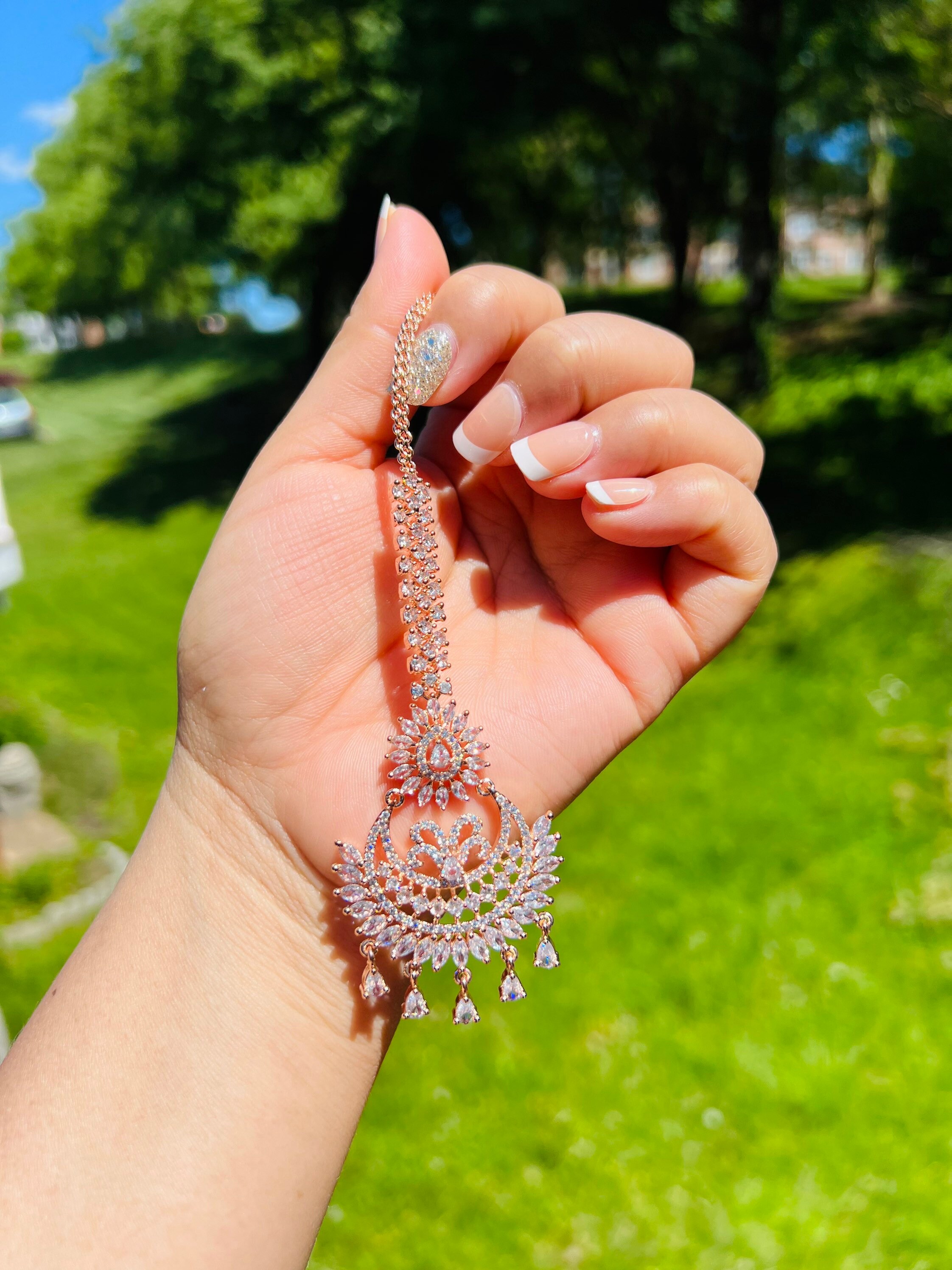 American diamond hotsell maang tikka online