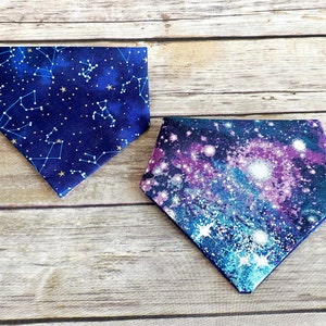Galaxy & Constellations Reversible Dog Bandana w/ Snap