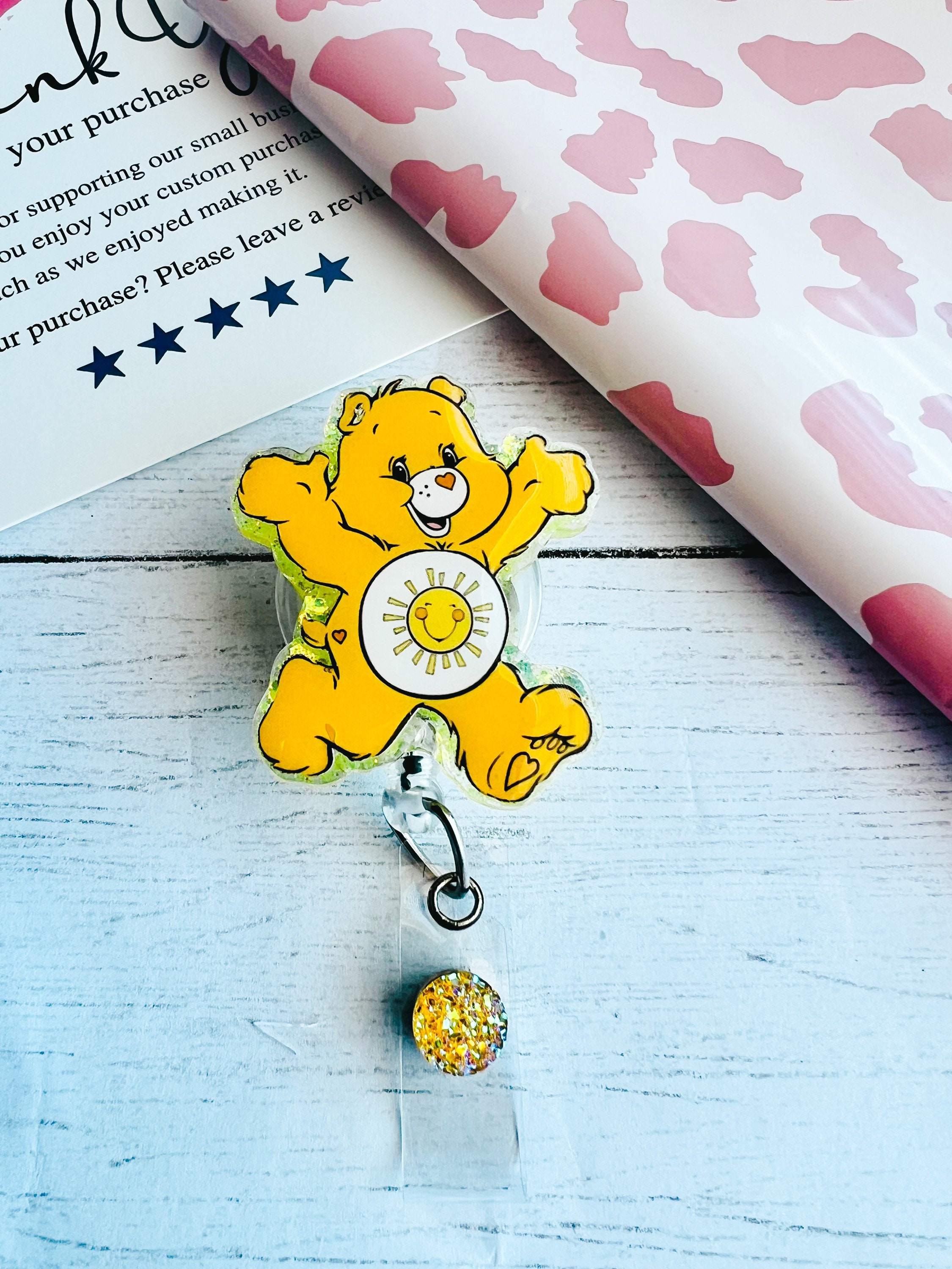 Sunshine Bear/yellow Bear/nurse Badge Reel/hug 