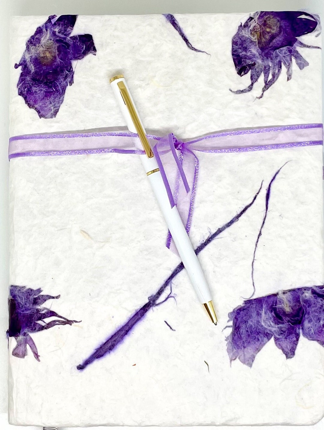 Purple Pressed Flower Journal Etsy