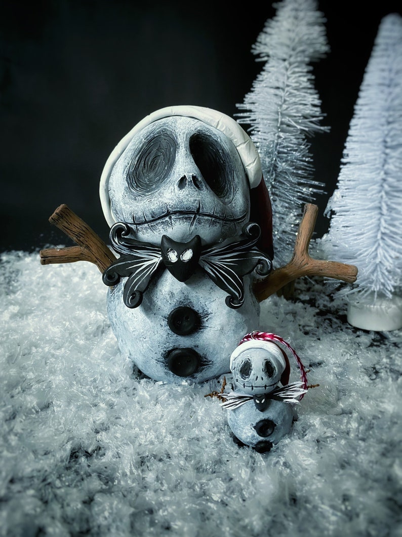Jack Skellington Snowman Sculpture Etsy