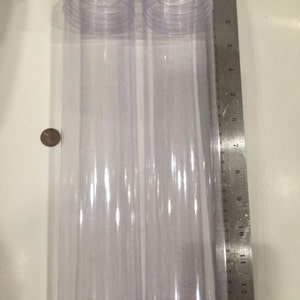 6 pcs Clear Plastic Tubes W/Hang Caps , XL