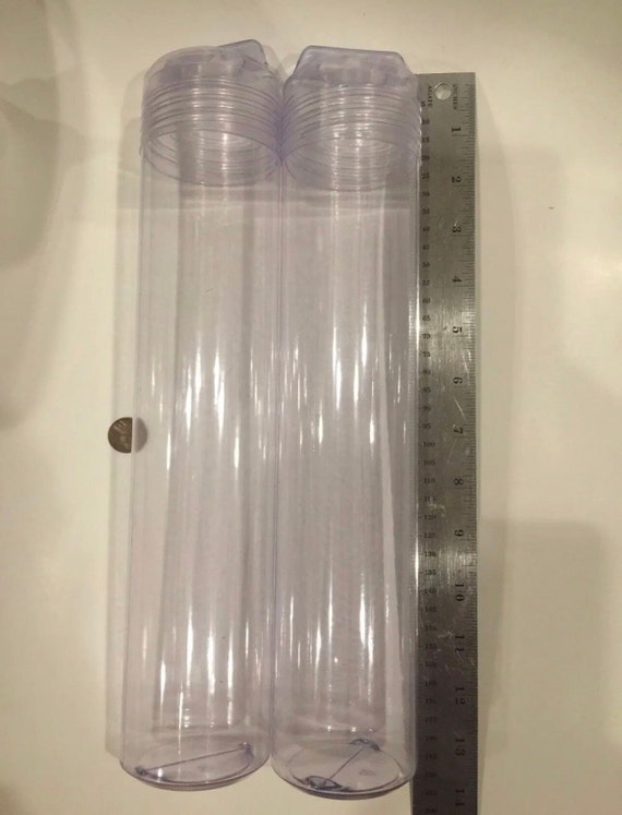 6 Pcs Clear Plastic Tubes W/hang Caps , XL 