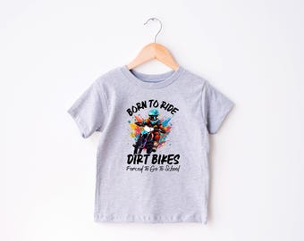 Born to Ride Kid Shirt/Boy Dirt Bike Tee/Motocross Shirt/BMX Shirt/Dirt Flying Shirt