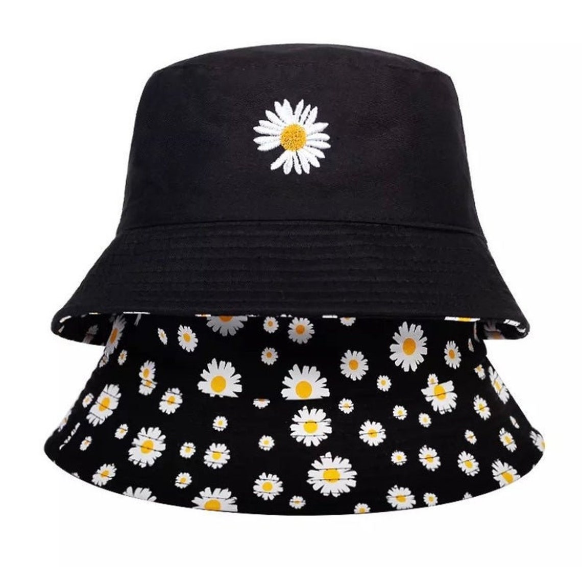 Daisy Bucket Hat Reversible Daisy Gifts Daisy Hat Etsy