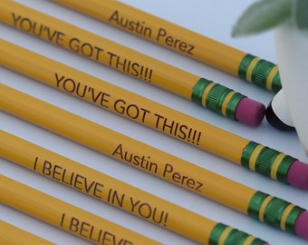 Personalized Pencils/Back to School/Office Supplies/Personalized Gifts/Gifts for kids/Inspirational Gifts/Inspirational Quotes