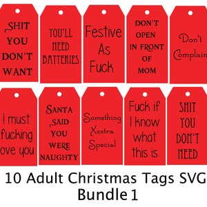 Funny Christmas Gift Tags, SVG File, Adult, Inappropriate Holiday Tags, Sexy, Xrated, Holiday Tag, Digital, Laser File, Gift Tags, SVG 1