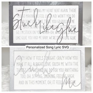 Signo lírico de canción personalizado SVG / Canción de boda SVG / Regalo de aniversario SVG / Canciones navideñas / Versículos de la Biblia / Archivo digital / Láser / Glowforge