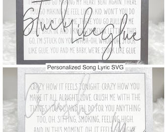 Signo lírico de canción personalizado SVG / Canción de boda SVG / Regalo de aniversario SVG / Canciones navideñas / Versículos de la Biblia / Archivo digital / Láser / Glowforge
