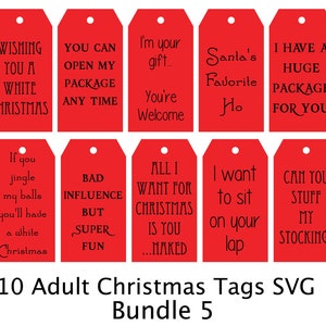 Funny Christmas Gift Tags, SVG File, Adult, Digital, Laser File, Gift Tags SVG, Sexy, Xrated, Holiday Tags, Inappropriate Holiday Tags, 5