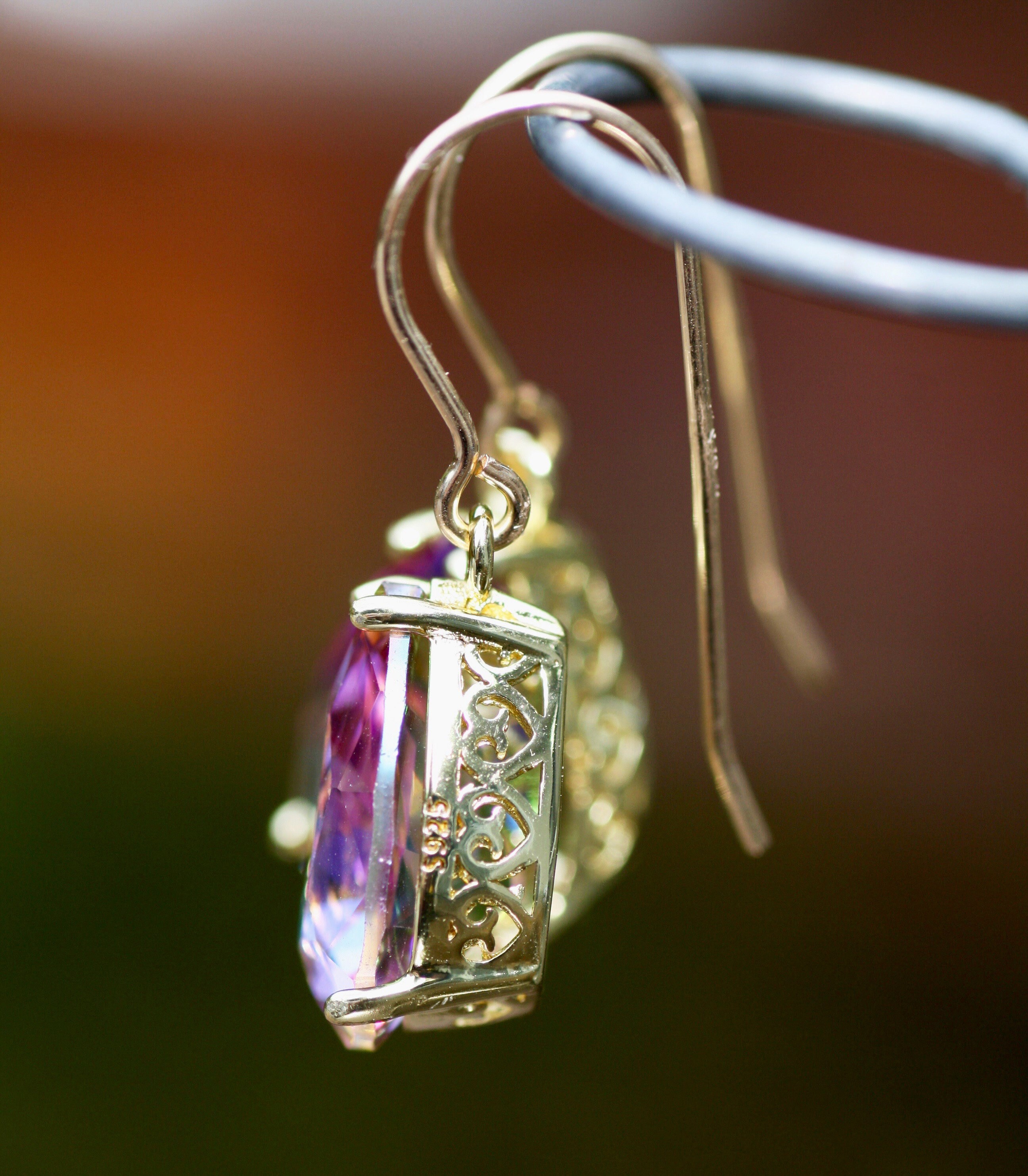 Mystic Rainbow Quartz Earrings 14k Gold Filled Hooks Etsy