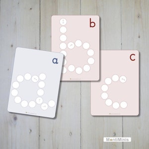 ABC glass nugget laying cards (lower case) - template - printable - Montessori inspired - VAT exempt according to UStG §19