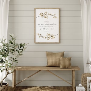 Psalm 3:3 Print, Bible Verse Wall Decor, Scripture Instant Download