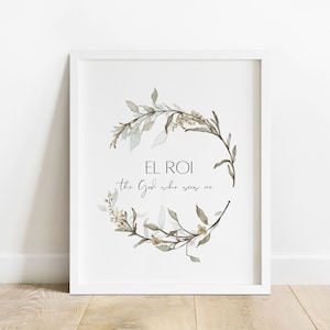 El Roi, The God Who Sees Me Print, El Roi Printable Wall Art, Genesis 16:13, Names of God, Bible Verse Wall Art, Christian Wall Art, El Roi