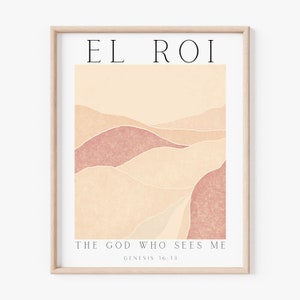 El Roi, The God Who Sees Me Print, El Roi Printable Wall Art, Genesis 16:13, Names of God, Bible Verse Wall Art, Christian Wall Art, El Roi