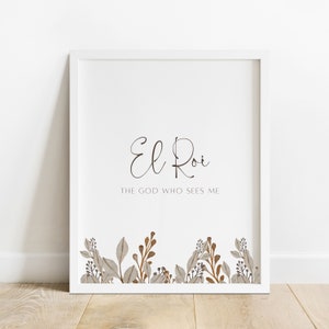 El Roi, The God Who Sees Me Print, El Roi Printable Wall Art, Genesis 16:13, Names of God, Bible Verse Wall Art, Christian Wall Art, El Roi